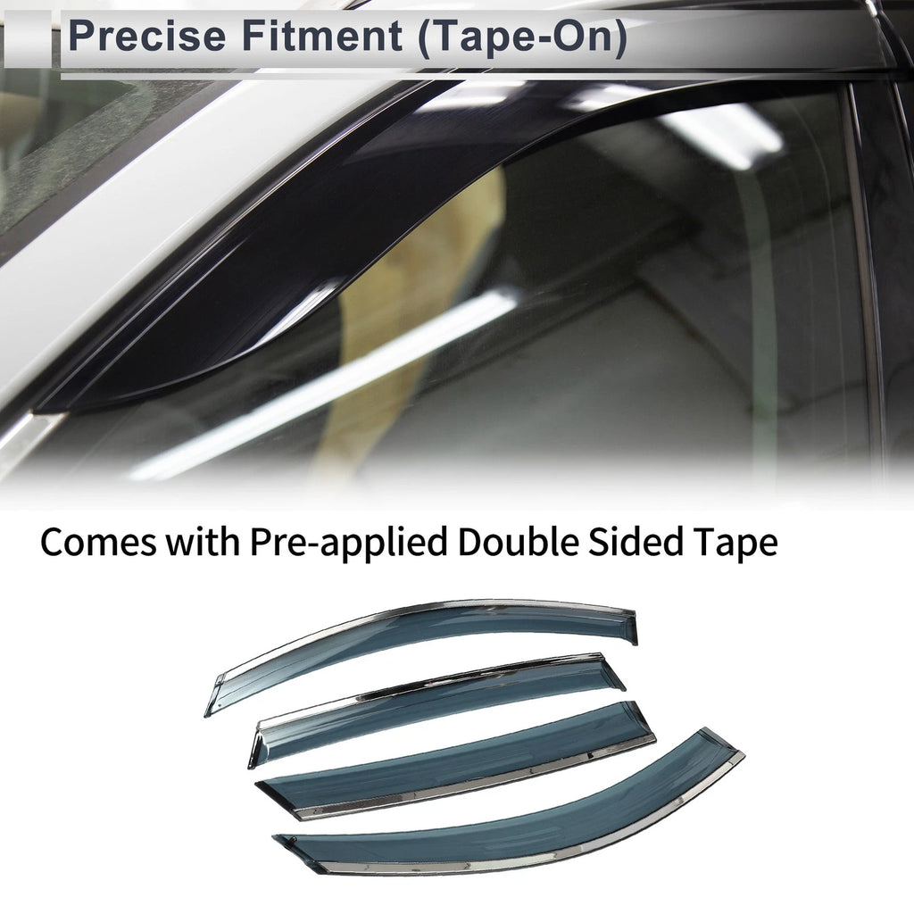Set of 4 Window Deflectors for BMW X6 (2008–2014) Side Vent Visors Black