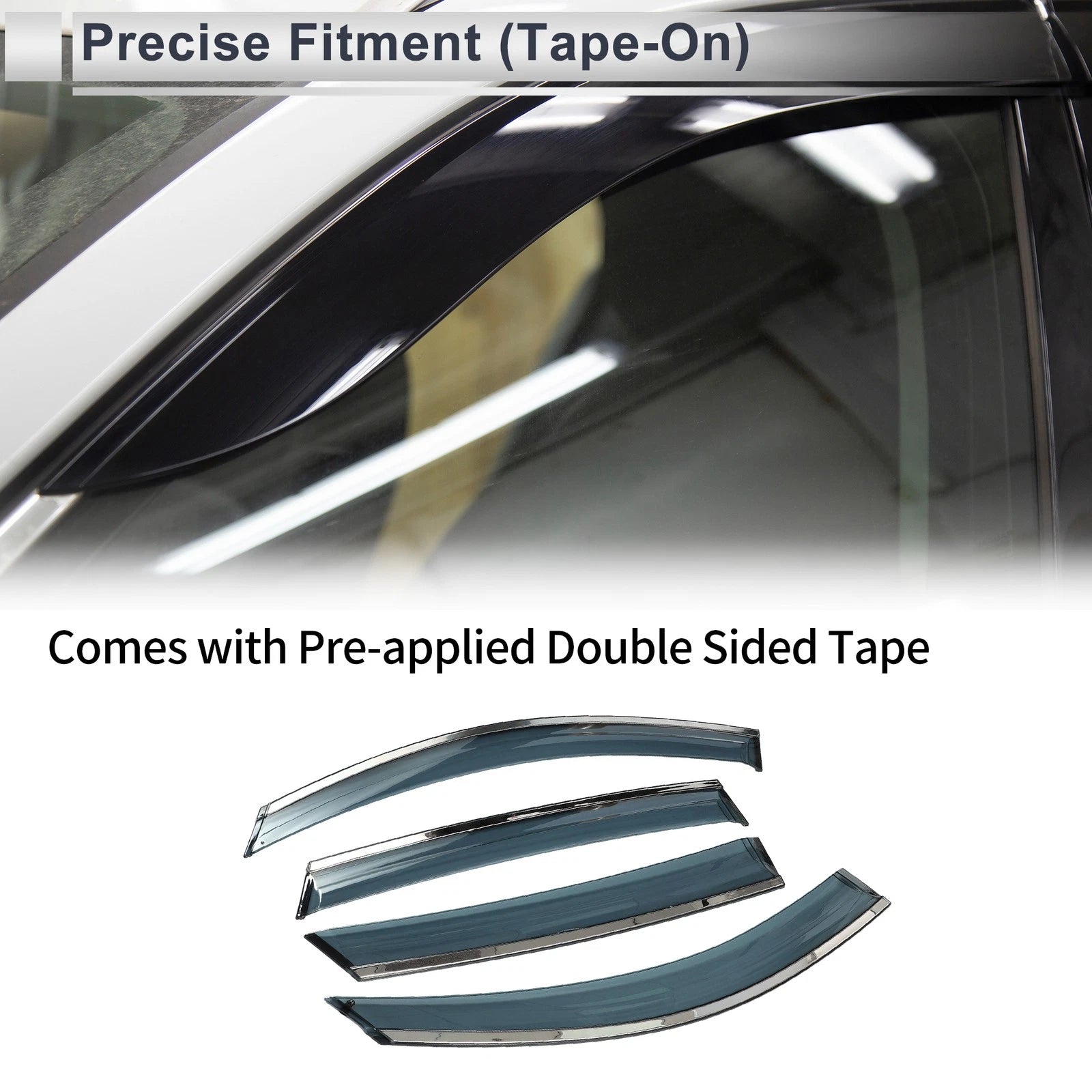 Set of 4 Window Deflectors for BMW X6 (2008–2014) Side Vent Visors Black