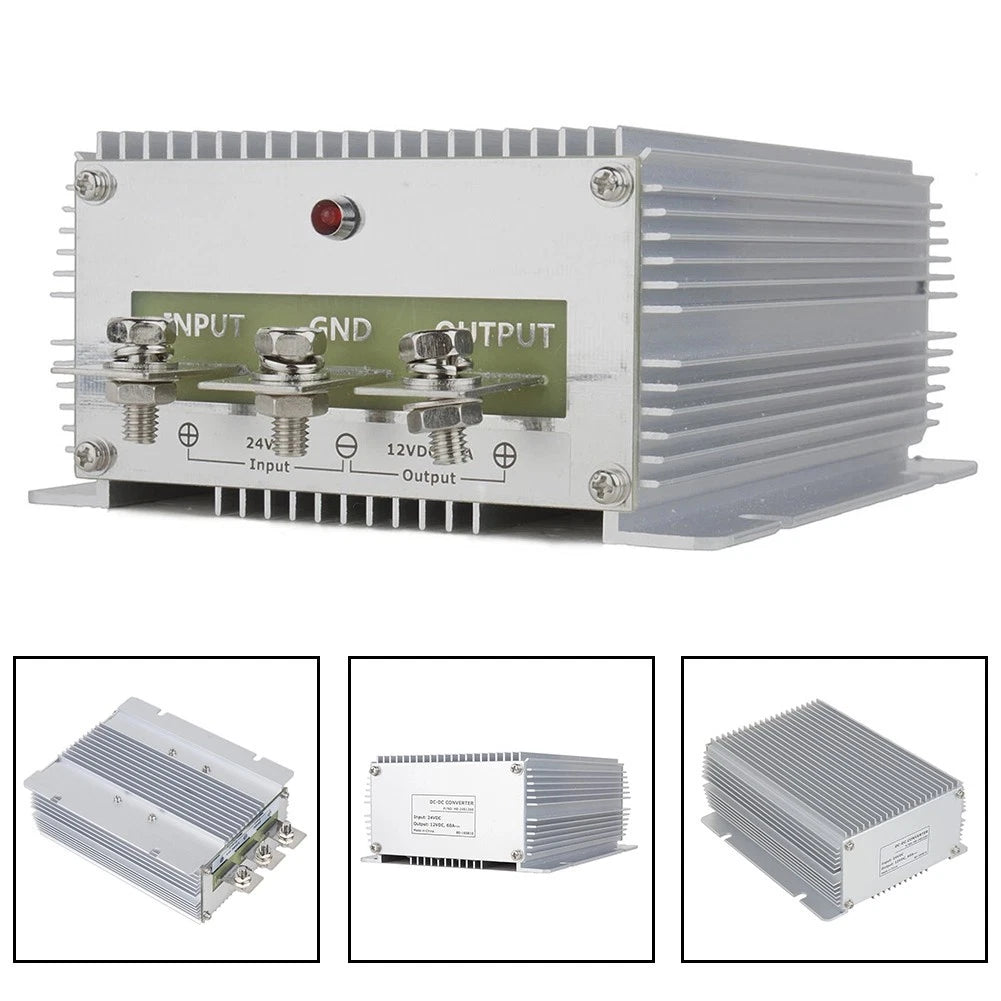 DC 24V to 12V 60A Step Down Converter for Marine RV Applications (720W)