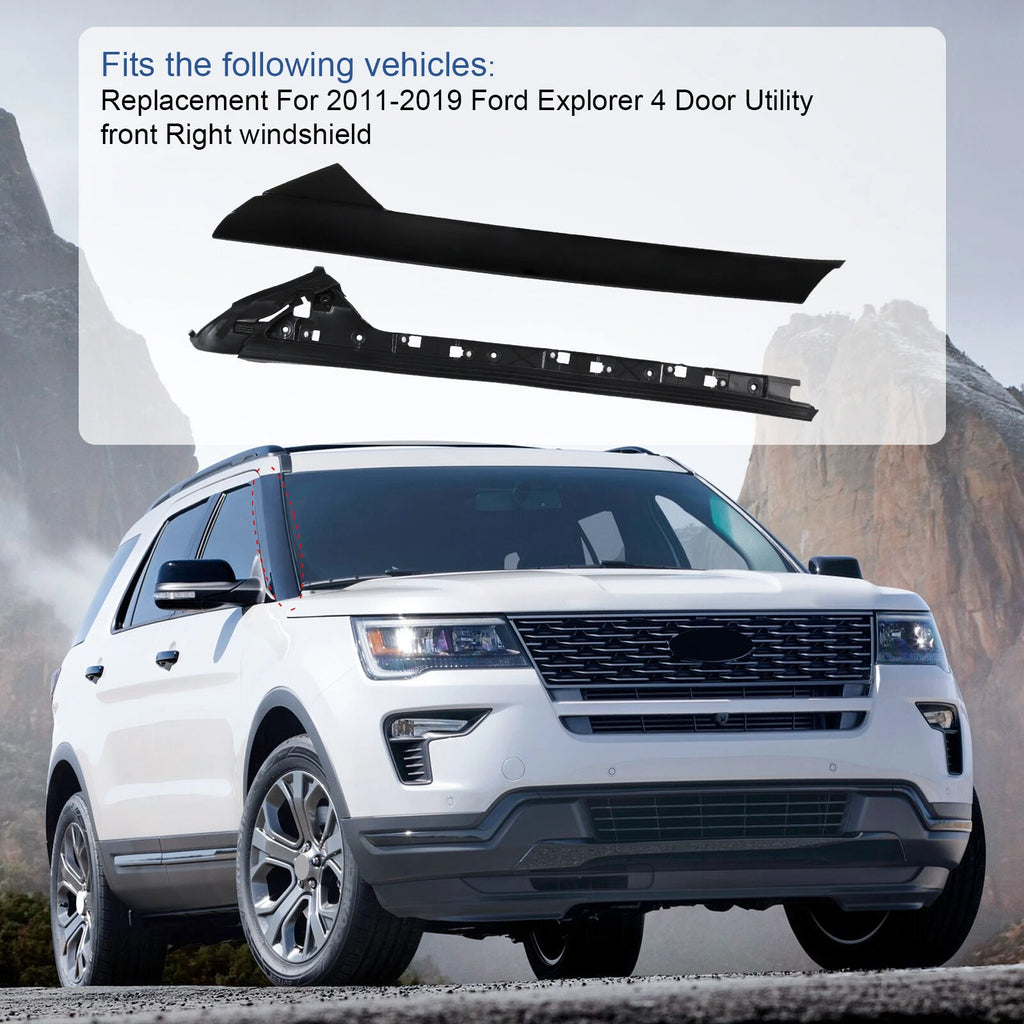Passenger Side Windshield A-Pillar Molding for Ford Explorer (2011-2019)