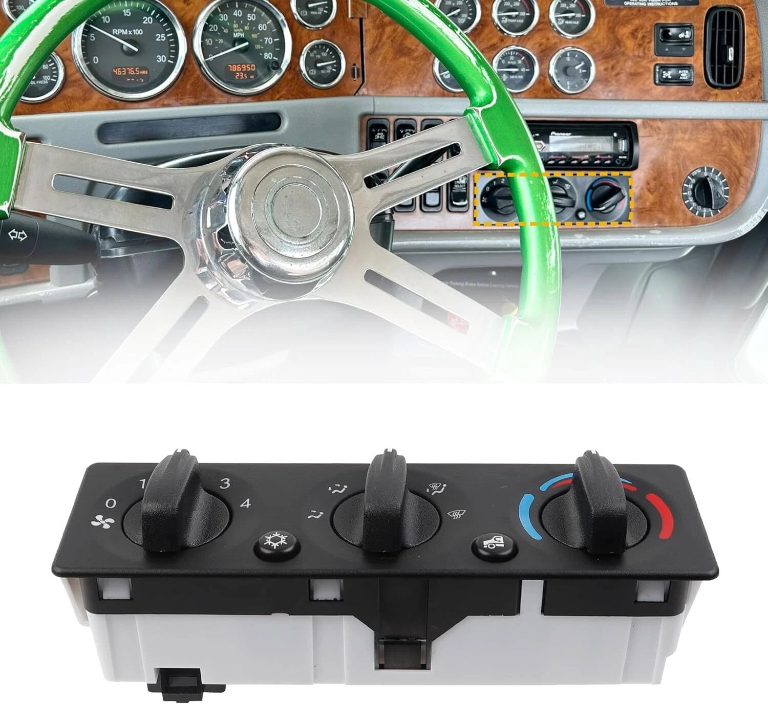 A/C Climate Control Module Panel Q21-6119 for Peterbilt Truck