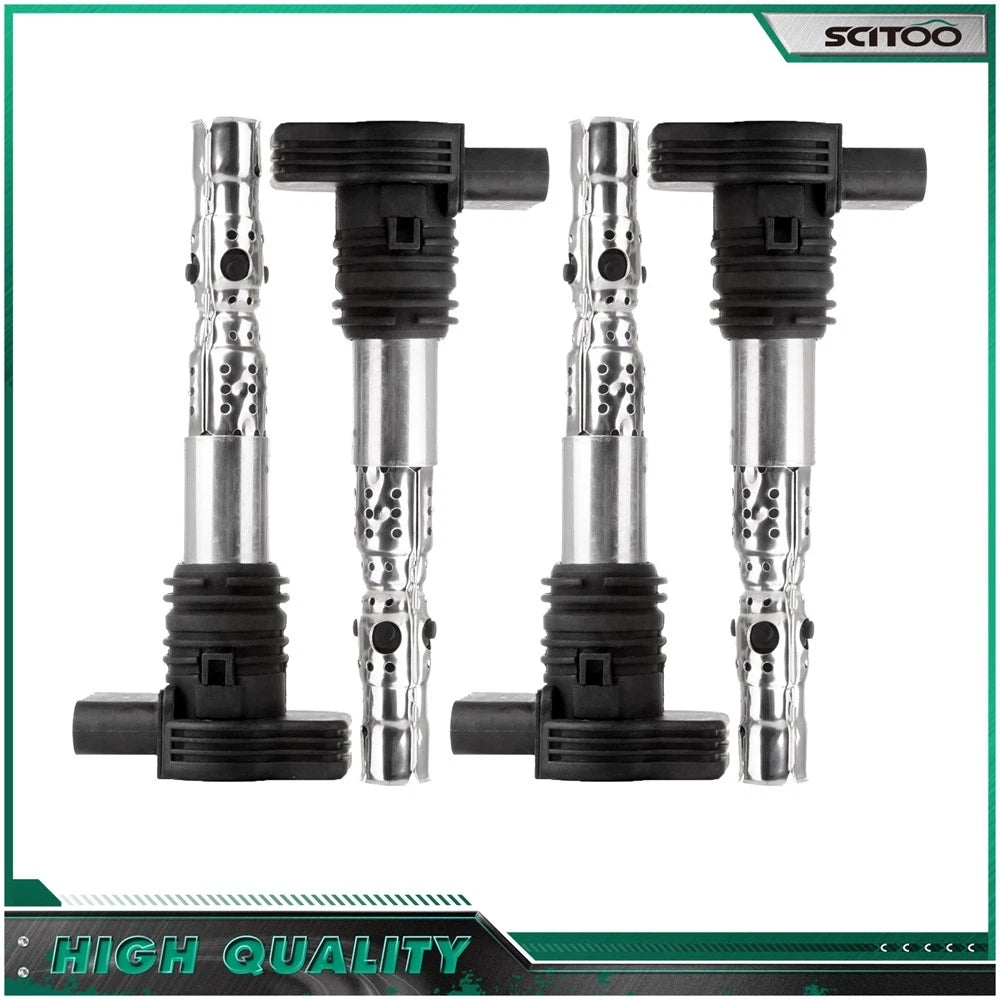 Set of 4 Ignition Coils for Audi A4 TT A6 Quattro Volkswagen Jetta Golf Passat Beetle