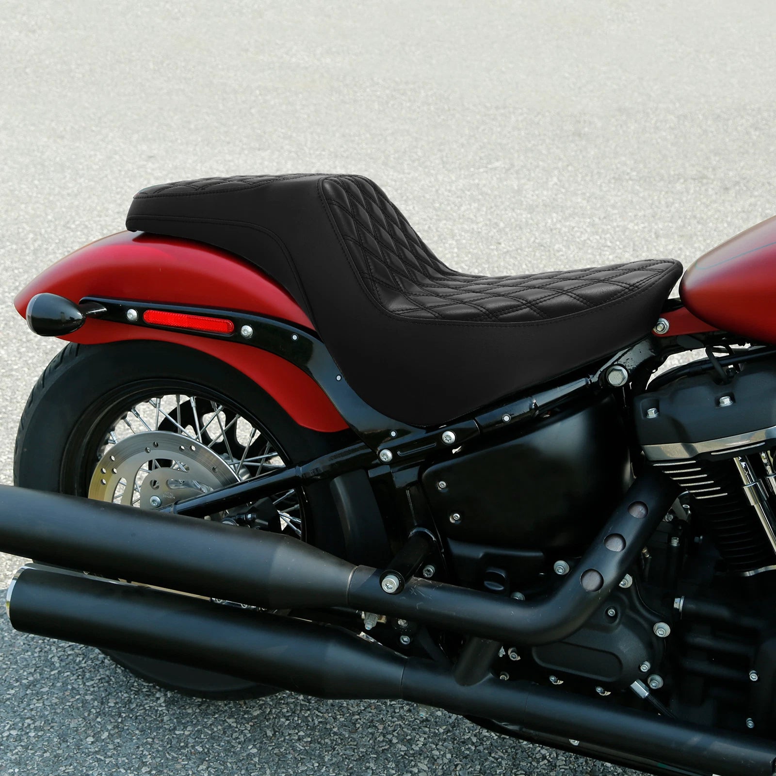 Black Driver Passenger Seat for Harley Softail Street Bob FXST (2018–2025)