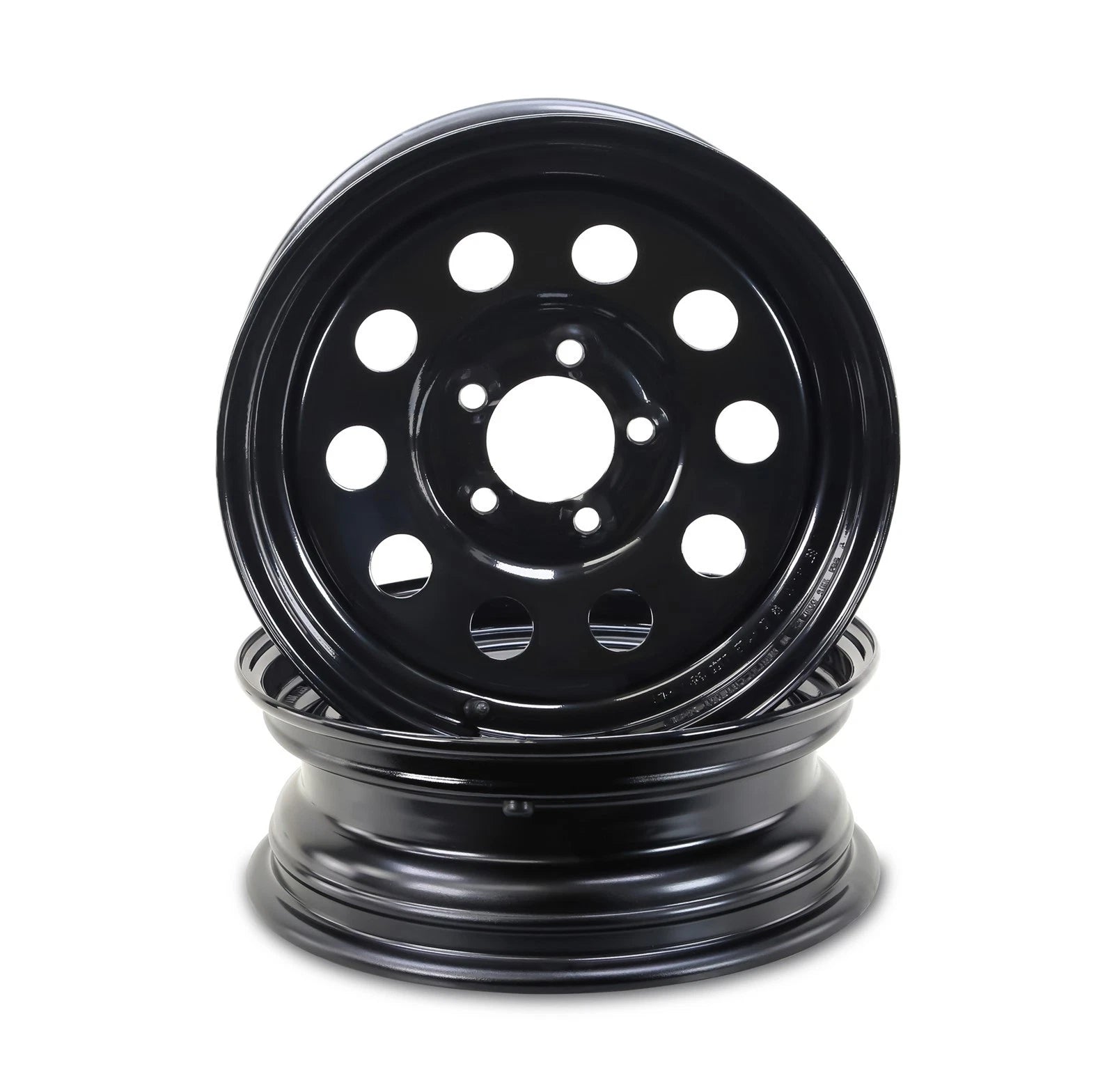 Set of 2 Libra 13 x 4.5 Trailer Wheels 5 Lug 4.5" Bolt Pattern Black Mod