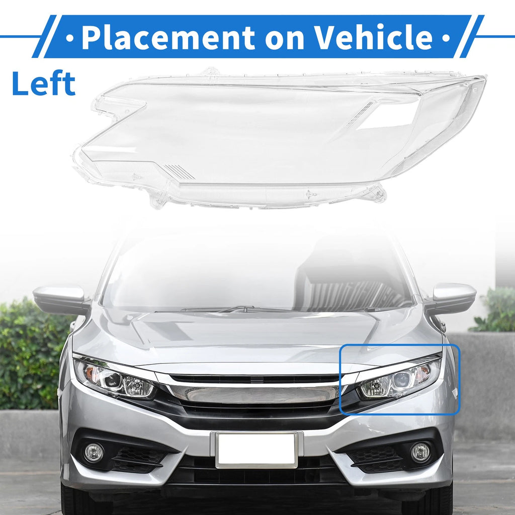1 Pcs Headlight Lens Cover for Honda CR-V (2015–2016) PC Clear