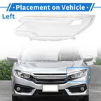 1 Pcs Headlight Lens Cover for Honda CR-V (2015–2016) PC Clear