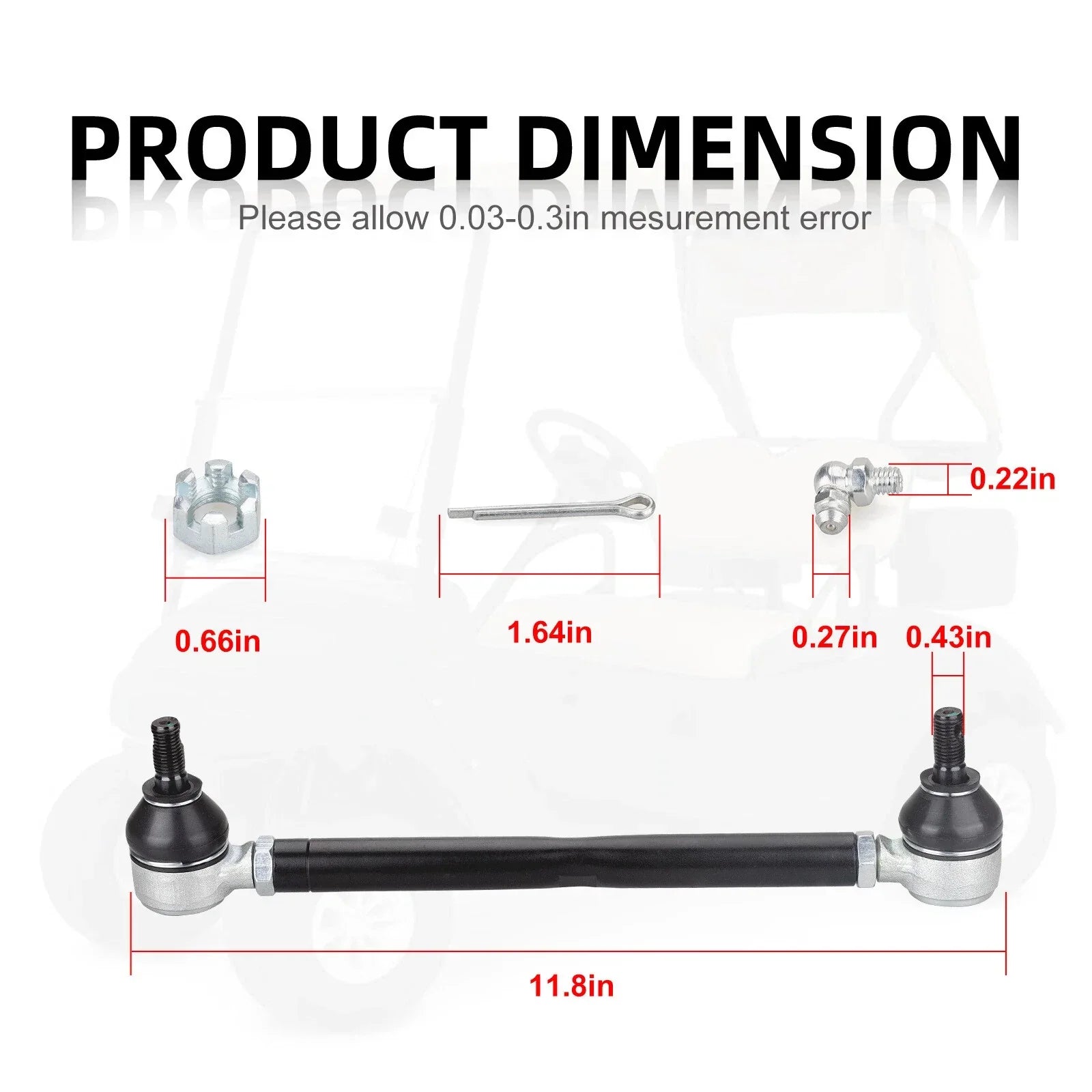 Golf Steering Tie Rod End Shaft for EZ-GO Cart