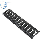 Set of 2 Black Steel E Track Tie Down Rails for Garages Vans Trailers
