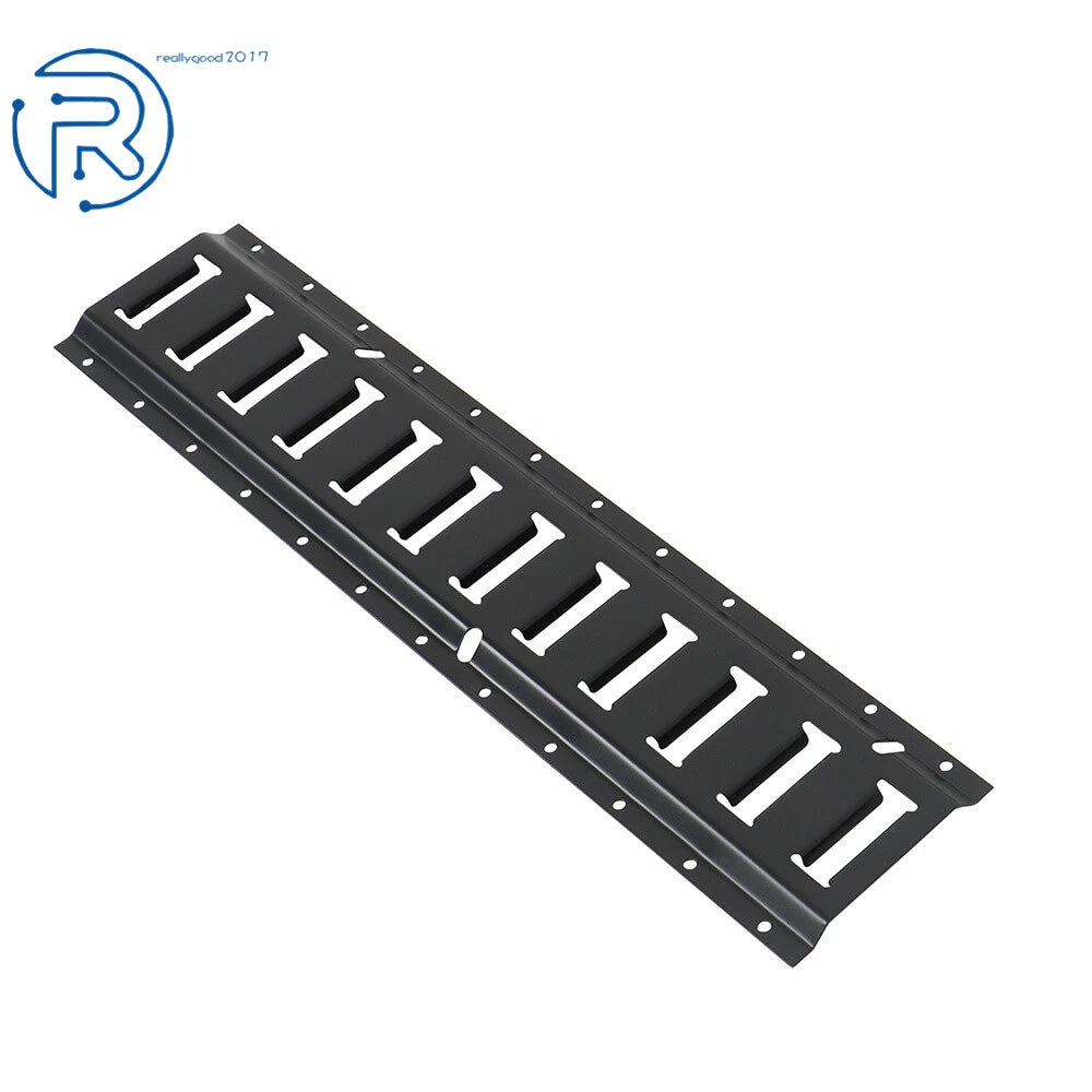 Set of 2 Black Steel E Track Tie Down Rails for Garages Vans Trailers