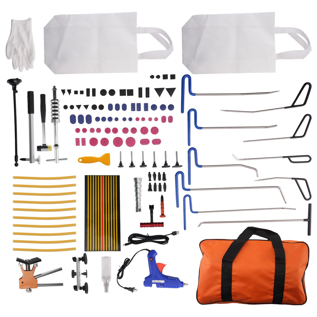 89pcs Dent Puller Kit for Universal Use (PDR Rods, Slide Hammer, Glue Gun)