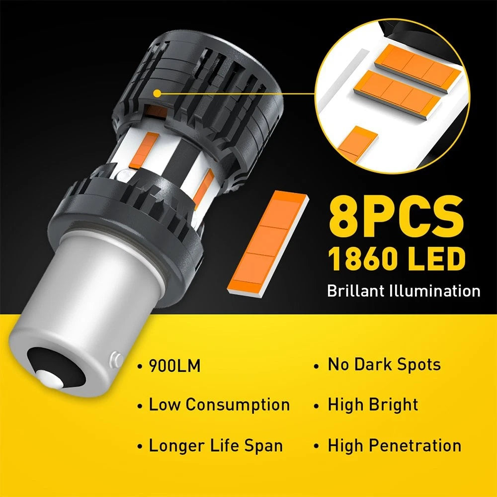 2X Canbus Amber LED Turn Signal Light Bulb BAU15S 7507 5009 PY21W 1156PY