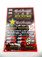 Rockstar Motorcycle Sticker Sheet Decal Graphics Set