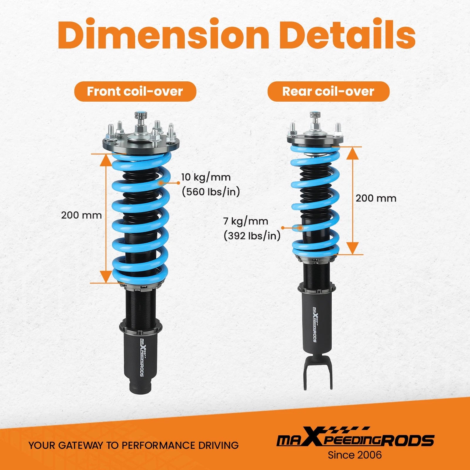 Coilover Lowering Kit for Acura TSX (2009-2014) & Honda Accord (2008-2012)