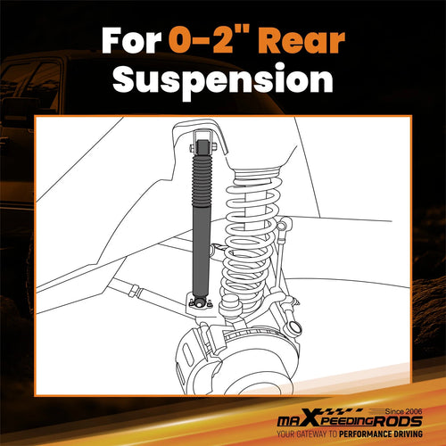 0-2" Lift G1 Rear Shock Absorbers for Toyota Tacoma (2005–2023) Nitrogen Charged