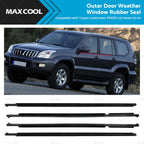 4X Door Glass Seal Weatherstrip for Toyota Landcruiser Prado (2003–2009)