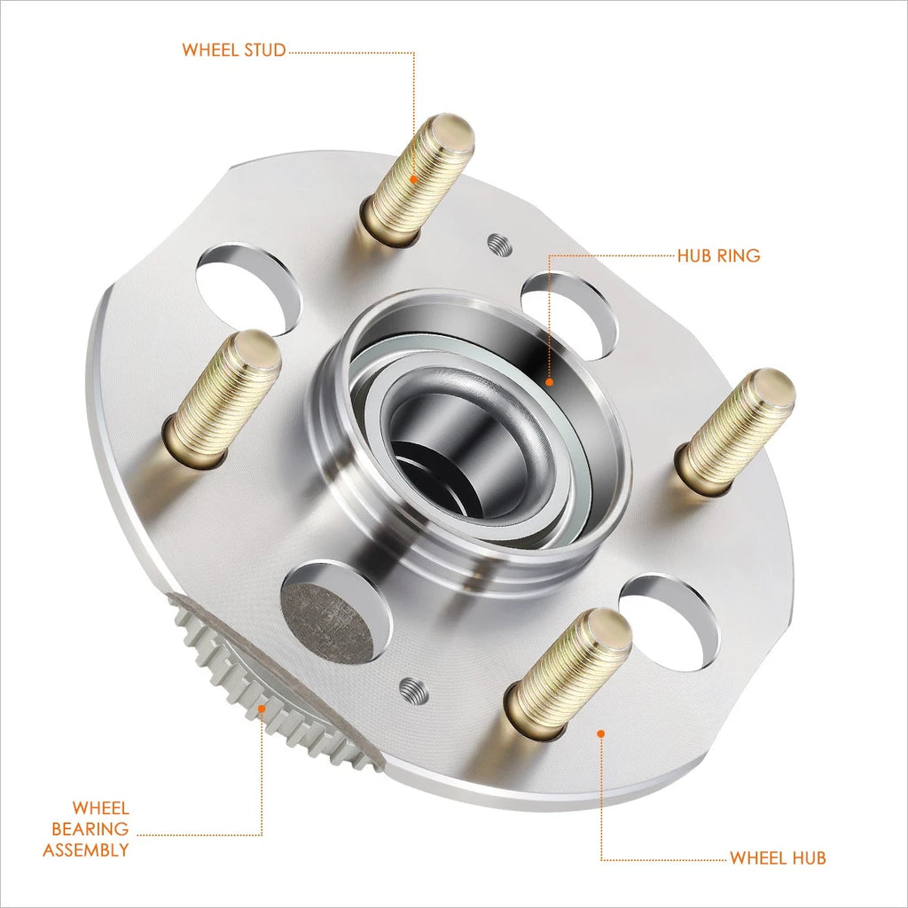 Rear Wheel Hub Bearing Assembly +4 Studs for Honda Accord (1998–2002)