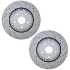 2X Front Drilled Coat 328mm Brake Rotors for Lexus Toyota