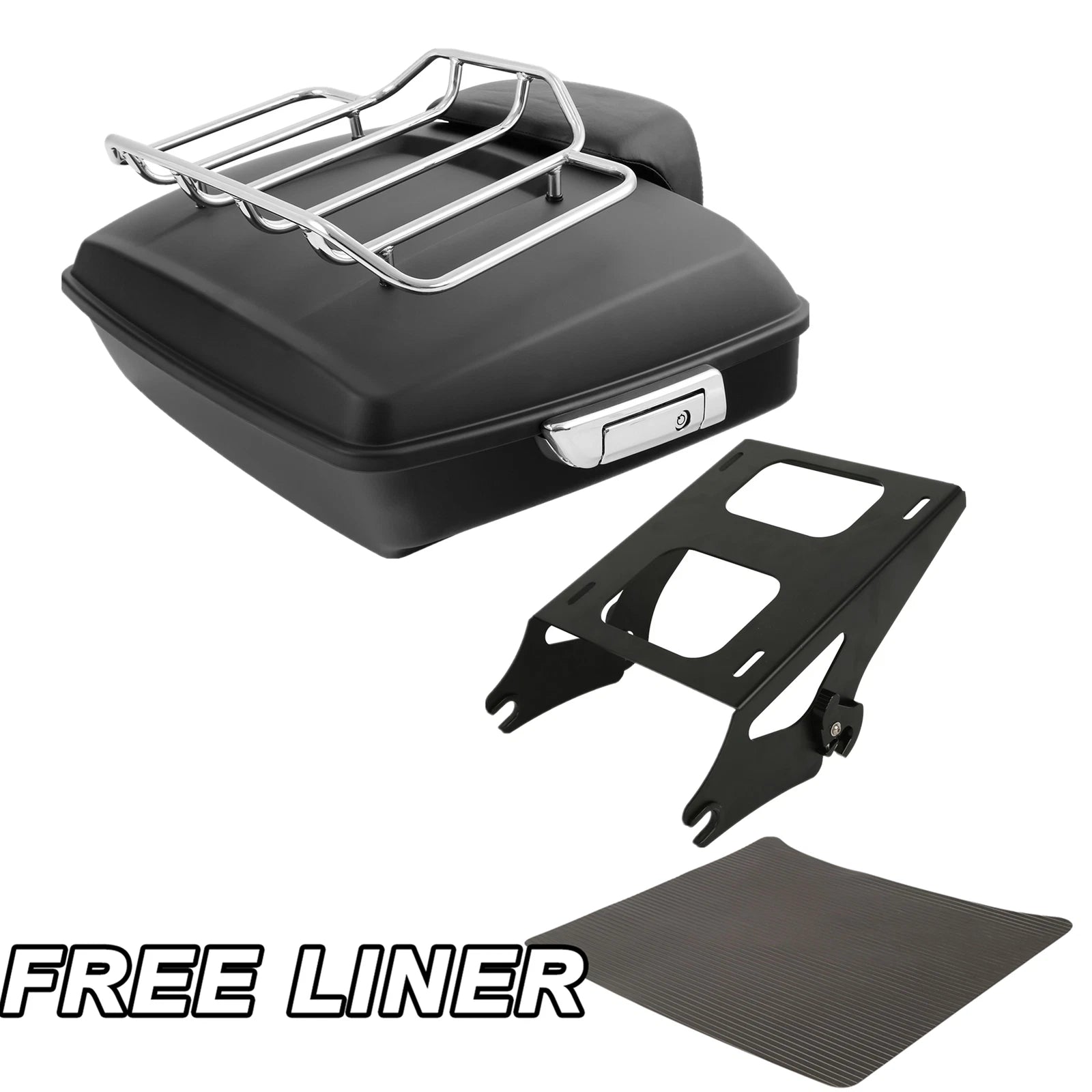 Matt Black Chopped Trunk Pad Mount Rack for Harley Street Road Glide (2014–2026)