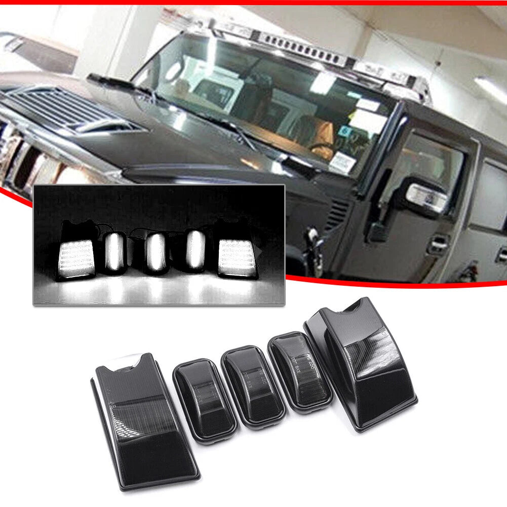 5X Smoke White LED Cab Roof Running Light for Hummer H2 (2003–2009)