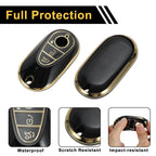 TPU Car Key Case for Mercedes-Benz C Class W206 (2022–2023) - Black Gold Tone