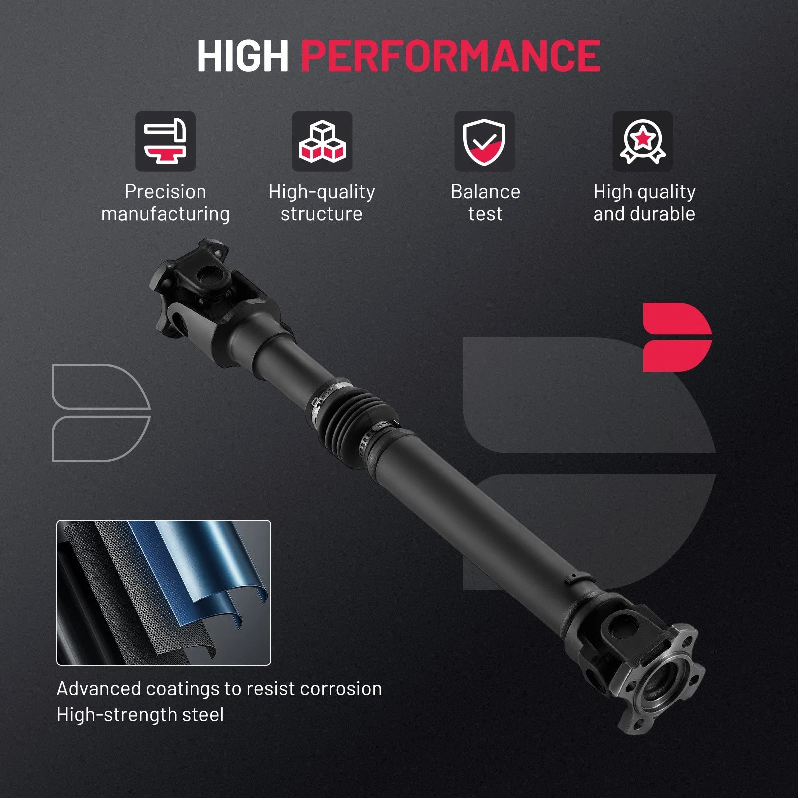 Front Driveshaft for Dodge Challenger 2017–2022 3.6L 5.7L 6.2L 6.4L AWD