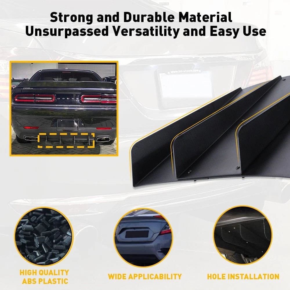 Rear Diffuser for Dodge Challenger (2015–2023) 4 Fins Bumper Splitter Lip