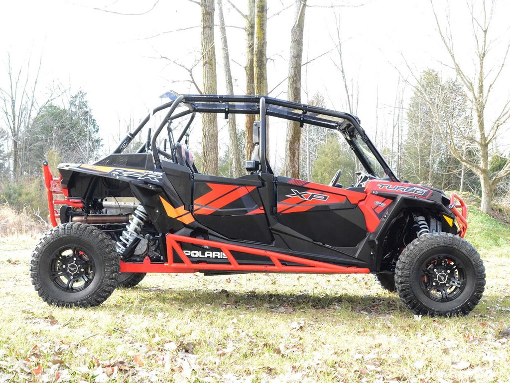 SuperATV Rock Slider Nerf Bars for Polaris RZR XP 4 1000 (2014–2023) - Red