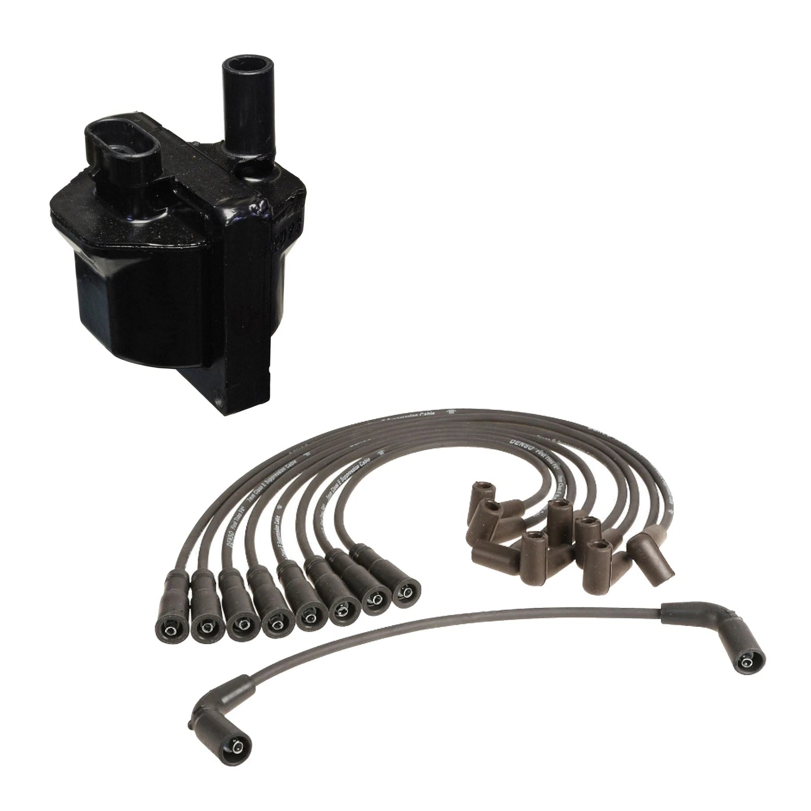 Ignition Coil & Spark Plug Wire Set 7mm for Chevy GMC Caddy (5.0 5.7)