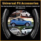 2X Non-Slip Steering Wheel Booster Covers for Universal Fit (Carbon Fiber)