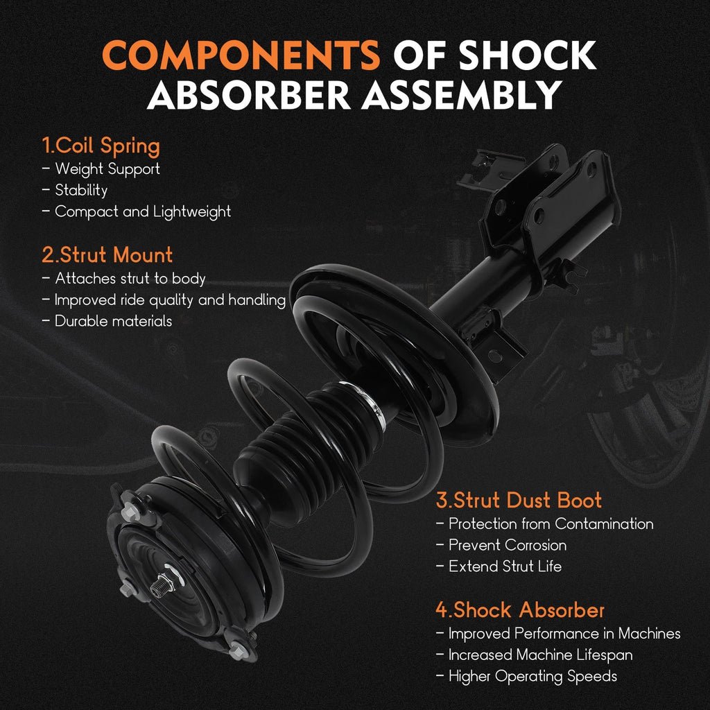 Set of 4 Quick Loaded Complete Struts for Nissan Altima (2013-2017)