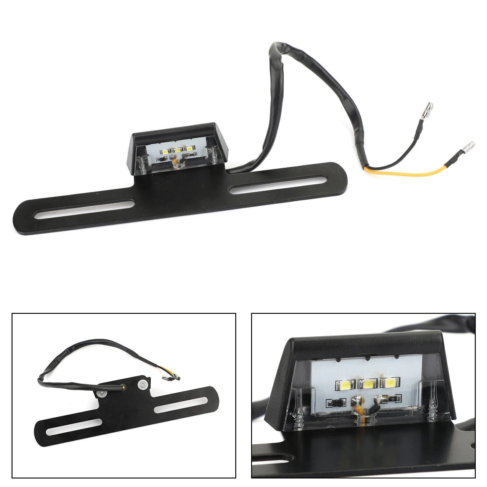 Universal Motorcycle License Plate Bracket w/ Light for Honda Kawasaki T9