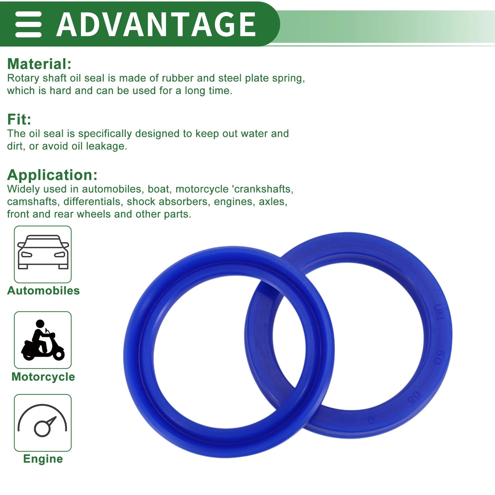 Set of 5 Oil Seal Rotary Shaft Seal 50x65x9mm High Pressure for Various Models