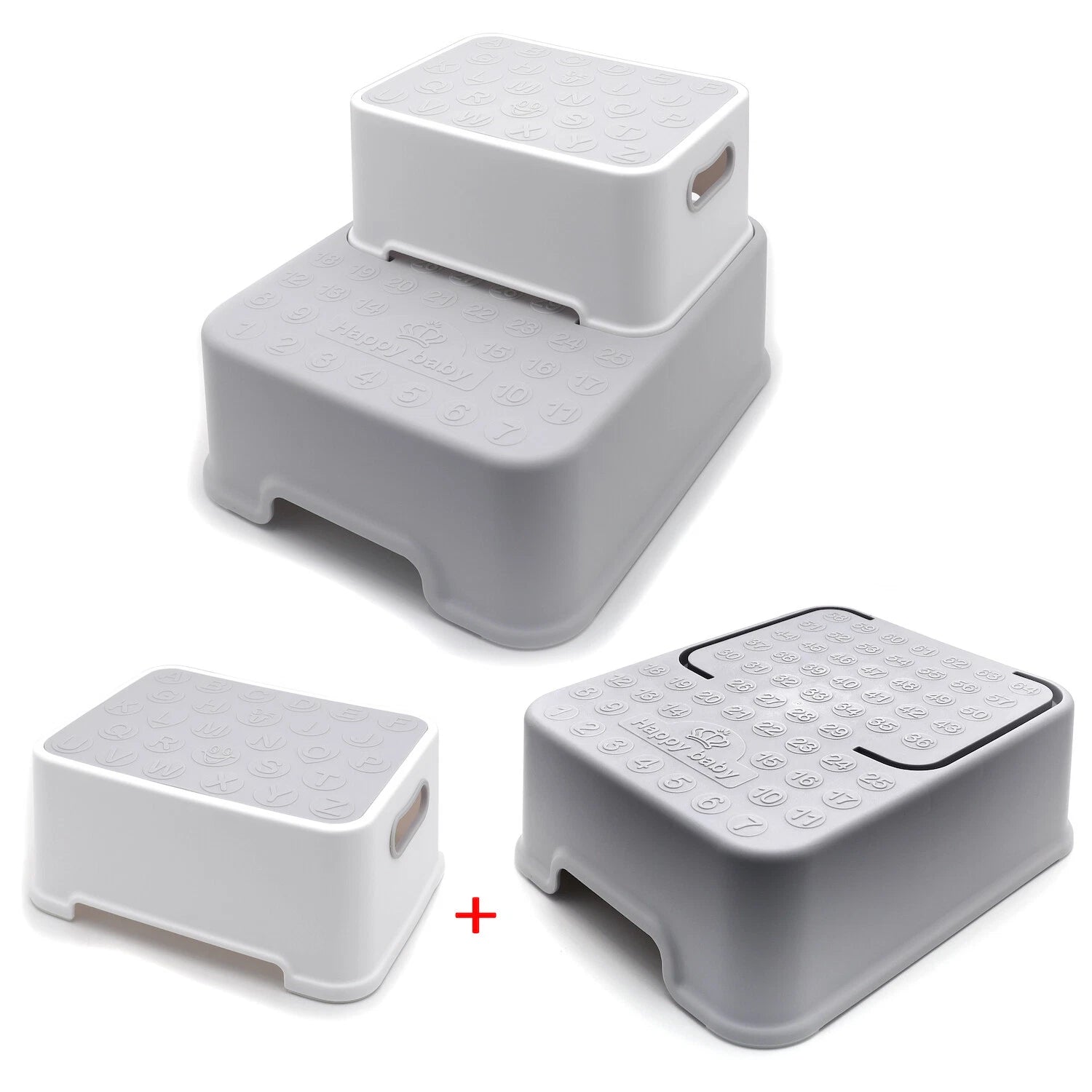 2X Anti-Slip Step Stool for Toddler Kids Bathroom Potty (Gray)