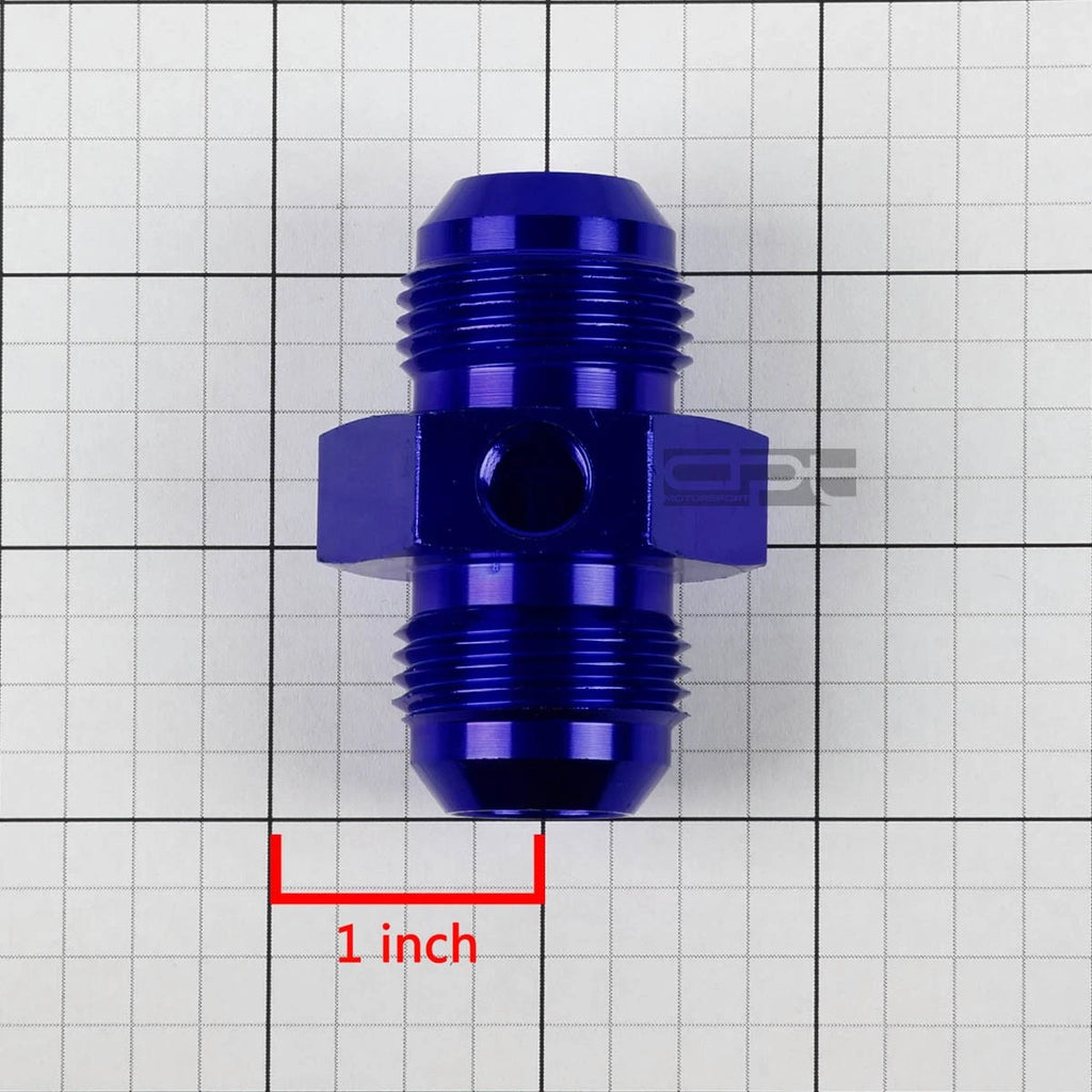 12AN Male Union Fitting Adapter for AN12 (1/8" NPT Side Port) Blue Aluminum