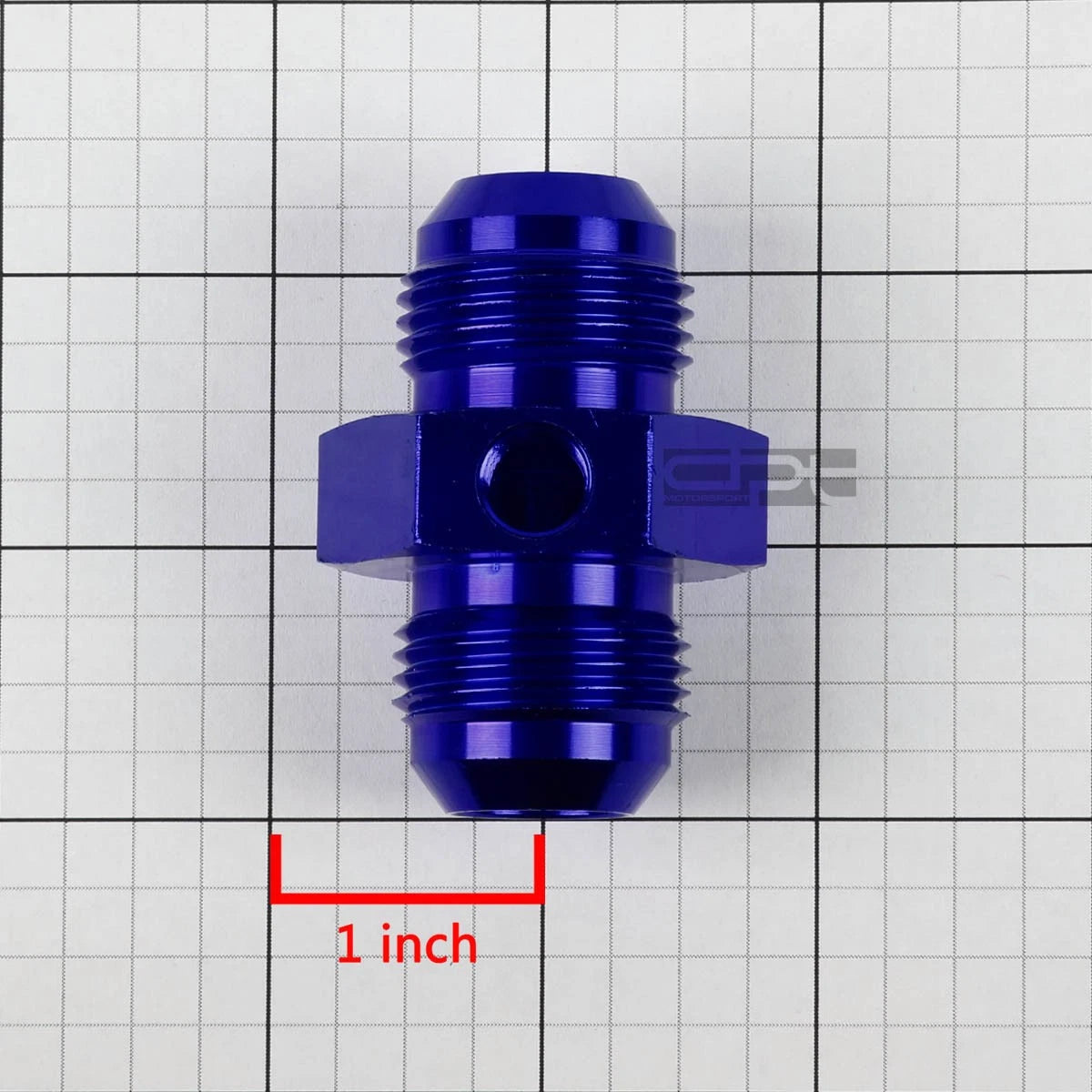 12AN Male Union Fitting Adapter for AN12 (1/8" NPT Side Port) Blue Aluminum