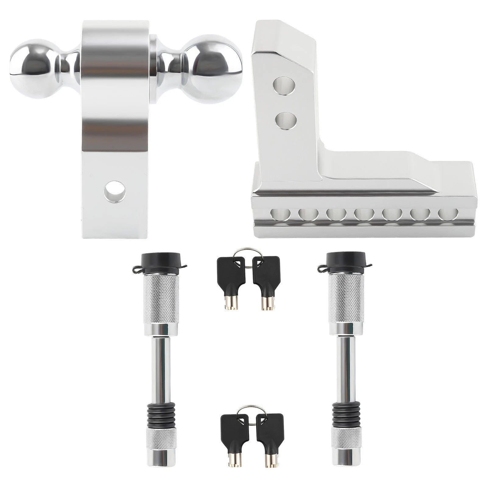 Dual Ball Adjustable Trailer Tow Hitch for 2" Receiver (Fits Various Models)