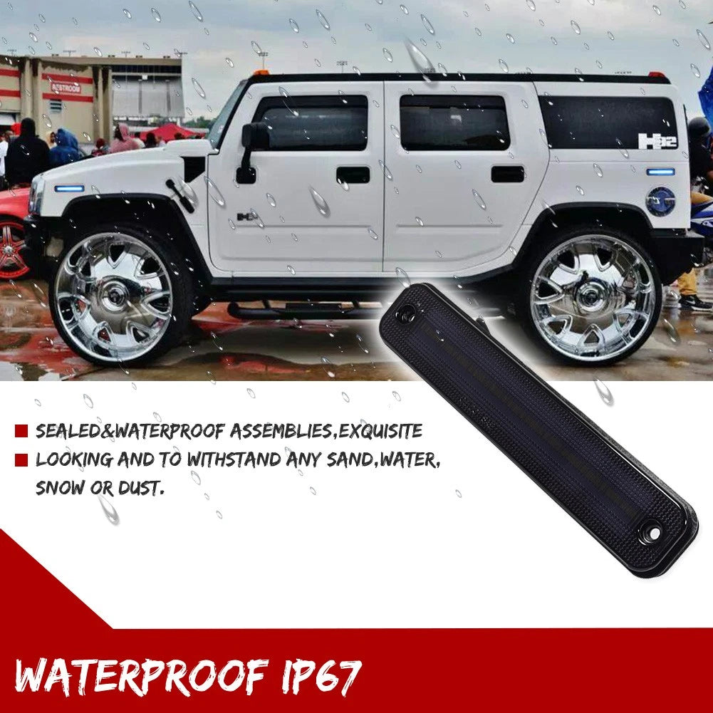 Set of 4 Smoke Ice Blue LED Side Fender Marker Lights for Hummer H2 (2003–2009)