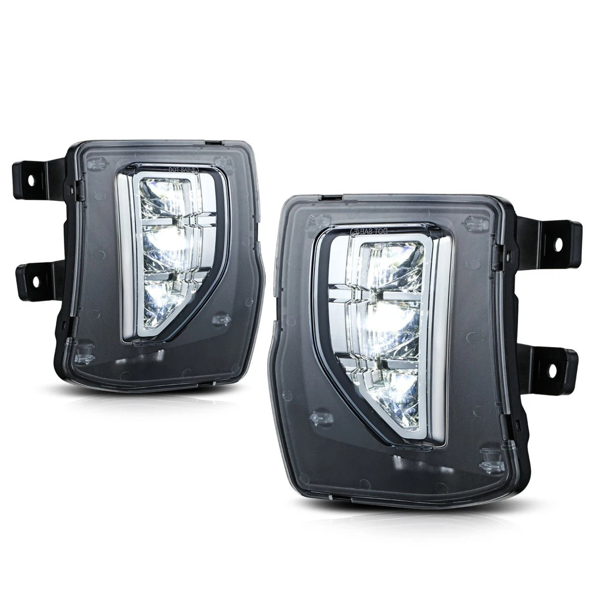 Full LED Clear Lens Bumper Fog Lights for Chevy Silverado 1500 (2016–2019)