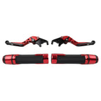 Red Extendable Brake Clutch Levers Grips Set for BMW R1200GS (2004-2012)