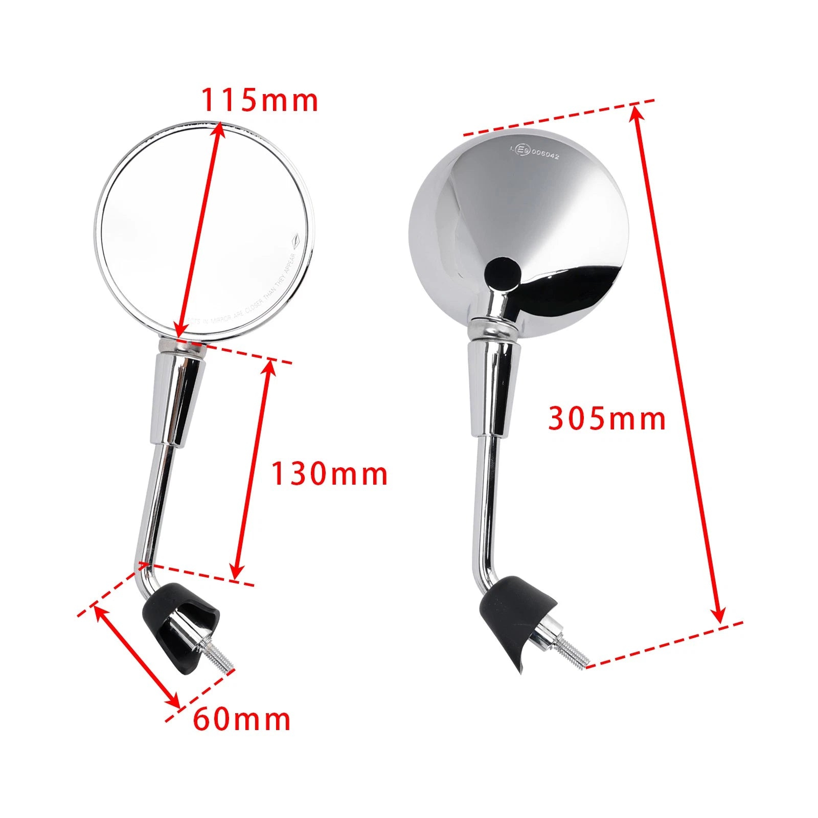 Chrome Mirror Set for Vespa Primavera 50 125 150 Sprint GTS 125 300 (2014–2023)