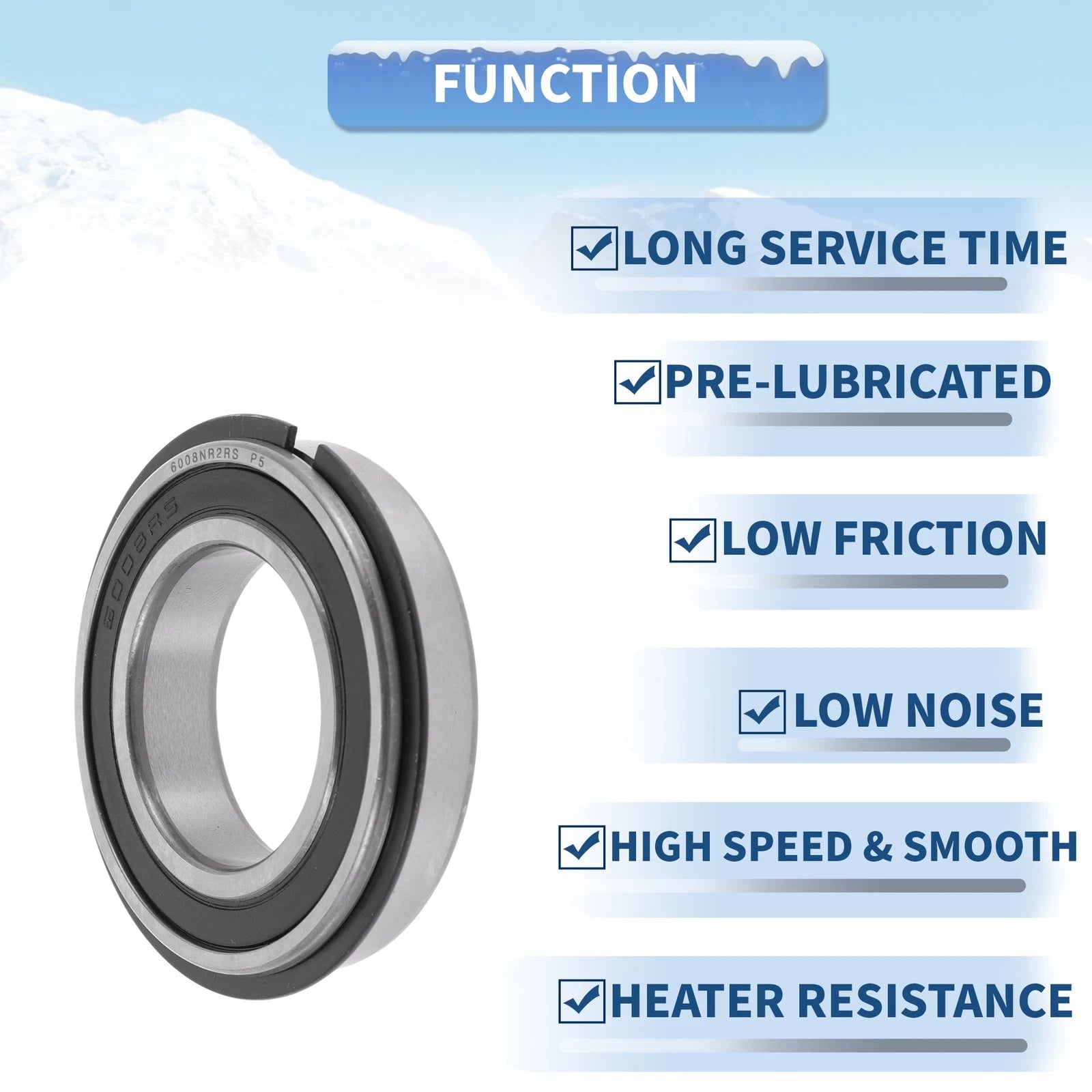 6008NR2RS Deep Groove Ball Bearing for Scooter Skateboard (40x68x15mm)