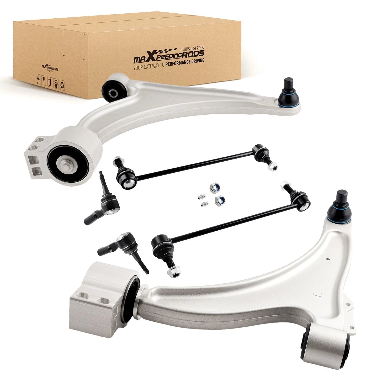 6x Front Lower Control Arms, Sway Bar & Tie Rods for 2013-2016 Chevy Malibu Limited