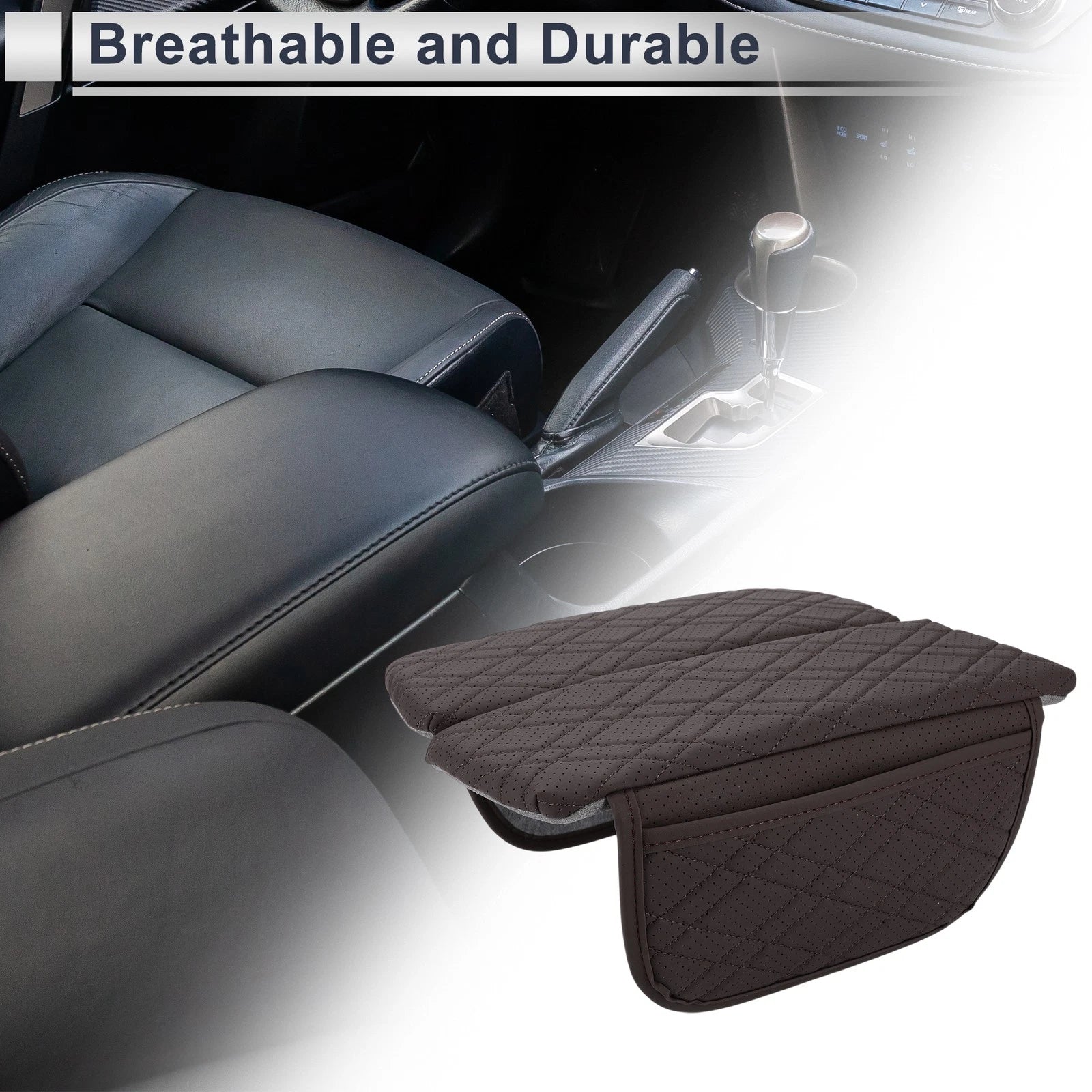 Center Console Cover with Storage Bag for BMW X7 (2019–2024) Dark Brown