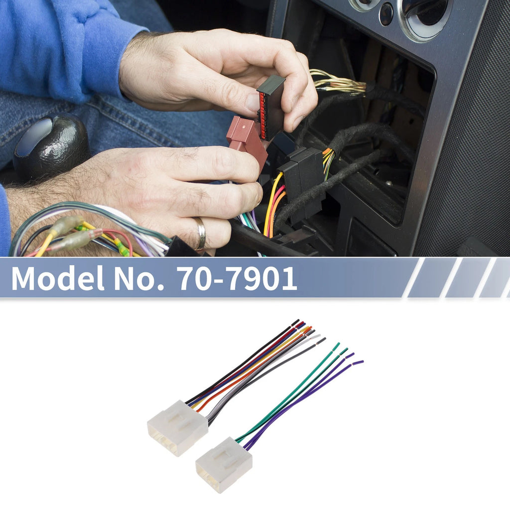 Set of 2 Car Stereo CD Player Wiring Harness 70-7901 for Mazda 323 (1990–1994)