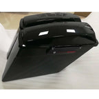 4" Vivid Black Left Side Extended Saddlebags for Harley (1993–2013)