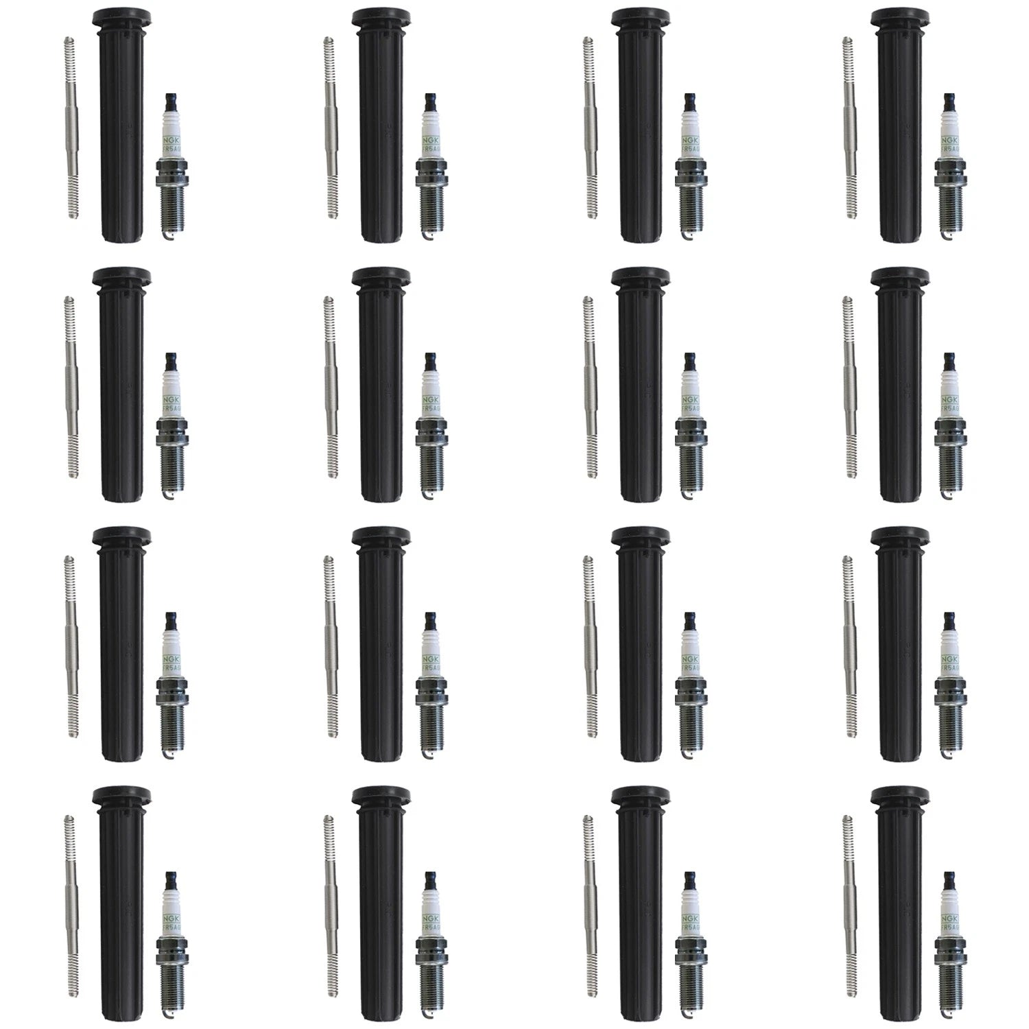 Set of 16 NGK G-Power Platinum Spark Plugs & Coil Boots for Charger 6.2L V8 (2015–2016)