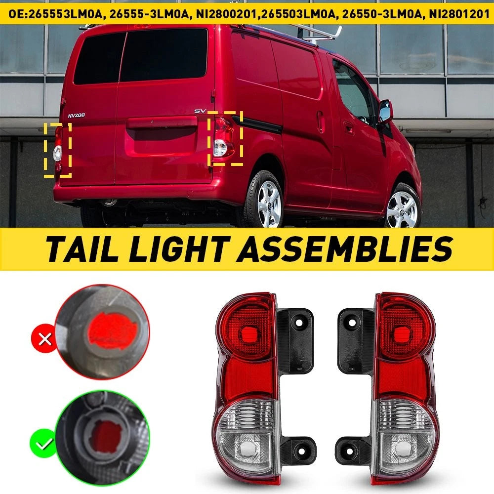 2Pcs Tail Light Brake Lamps 26555-3LM0A for Nissan NV200 (2013–2018)