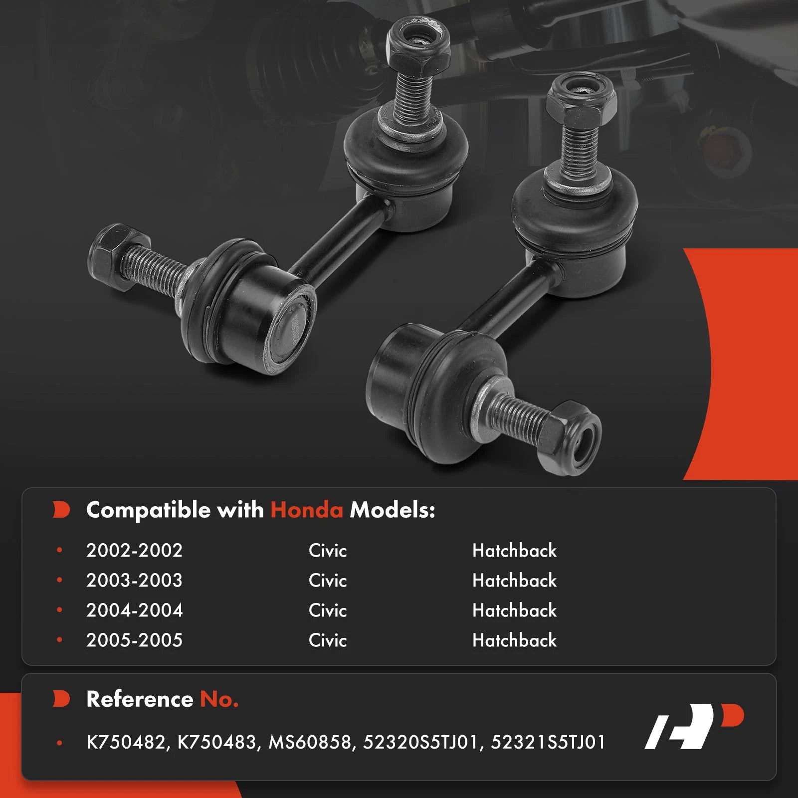 2X Rear Side Sway Bar Link for Honda Civic (2002-2005)