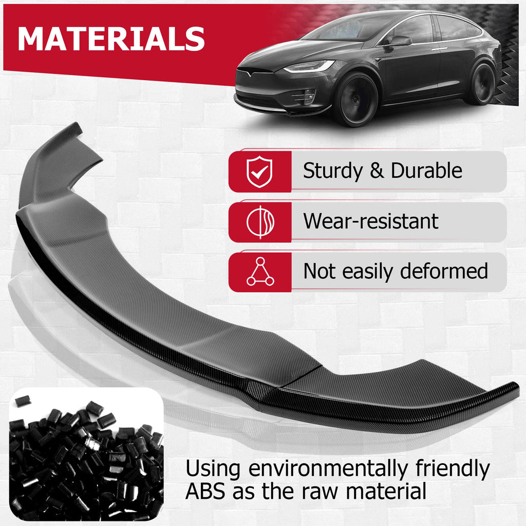 Carbon Fiber Front Bumper Lip Splitter for Tesla Model X (2016–2020)