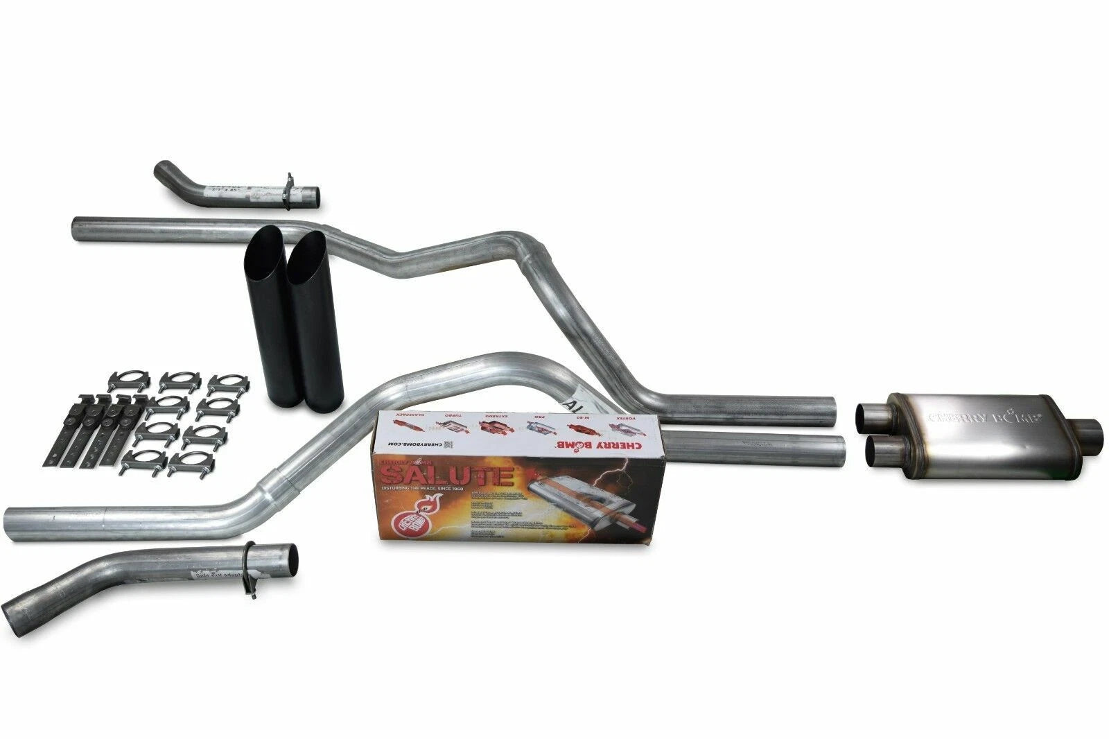Dual Exhaust Kit for Dodge Ram 1500 (1994–2003) - 2.5" Black Tips